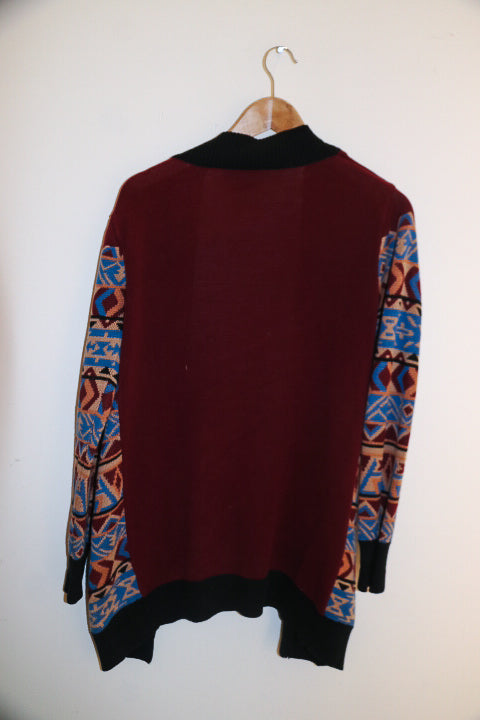 Vintage Glamorous aztec print brown jacket size 10