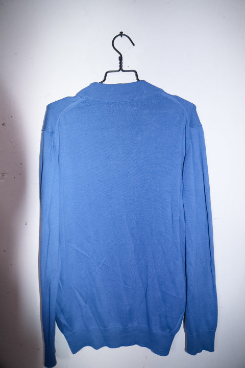 Vintage men Gasoline blue oversize 1/4 zip mock neck sweatshirt XL|L31 W22|SKU 6703