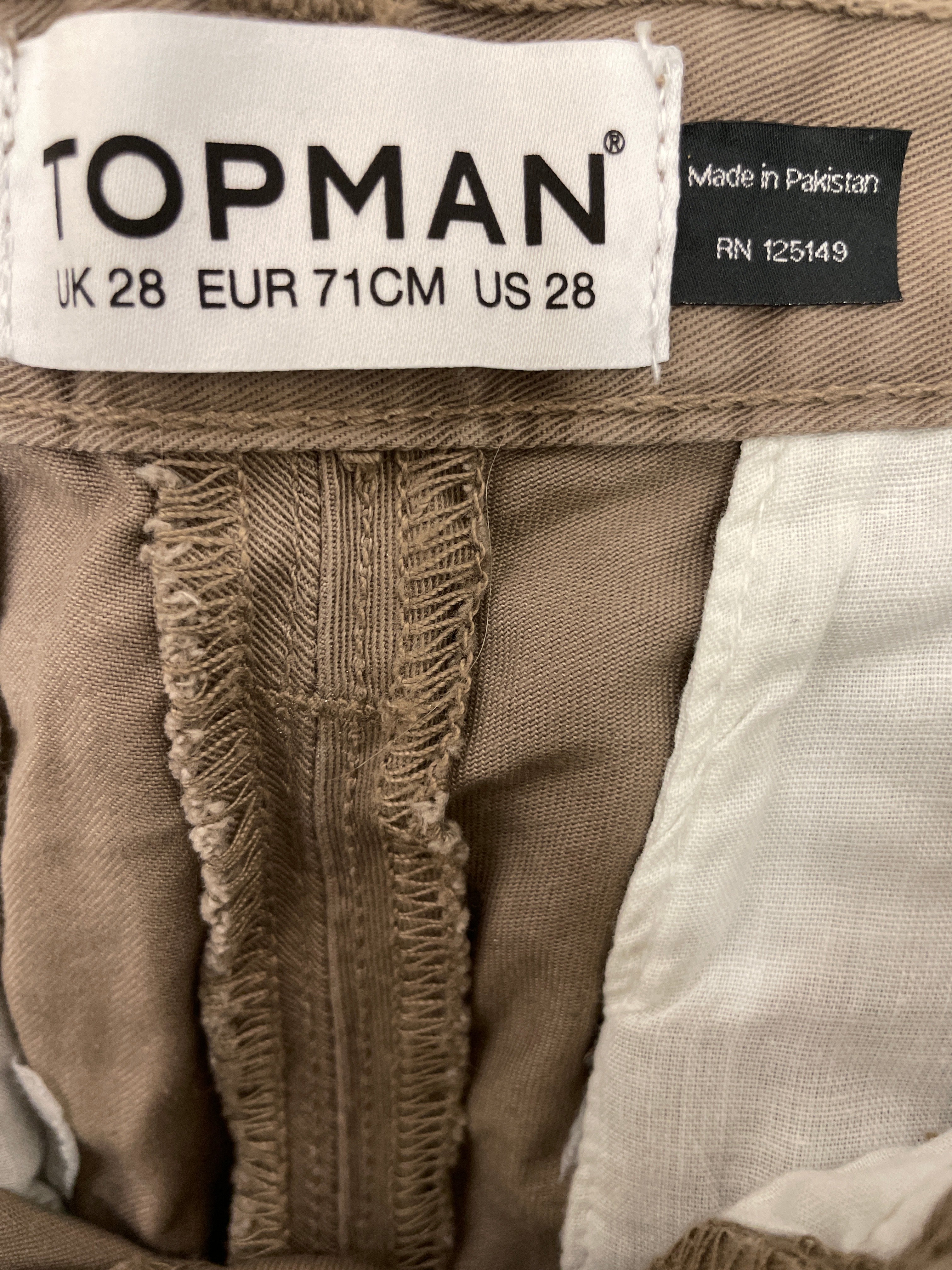 Rubynee Vintage y2k brown topman chinos mens short
