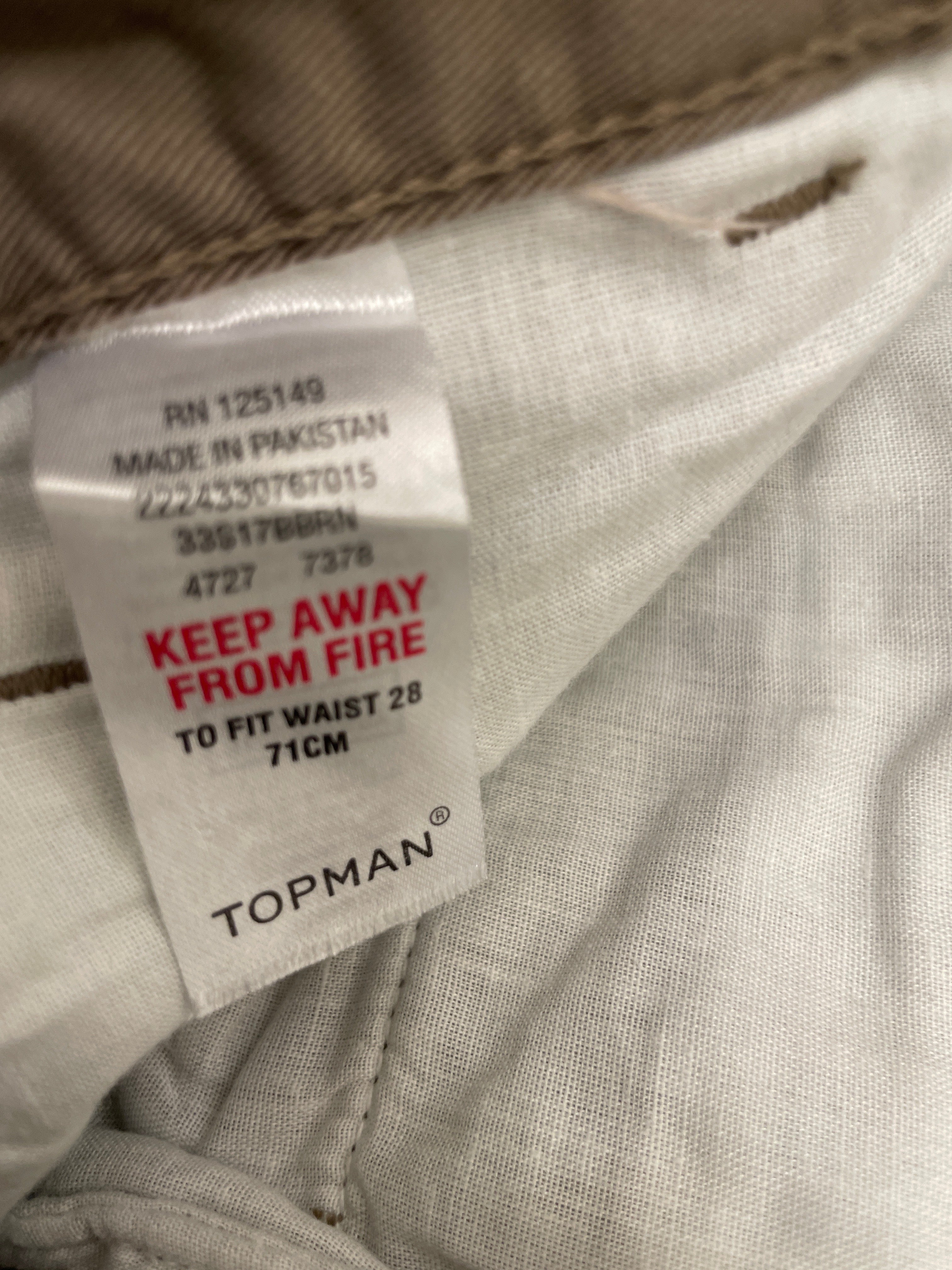 Rubynee Vintage y2k brown topman chinos mens short