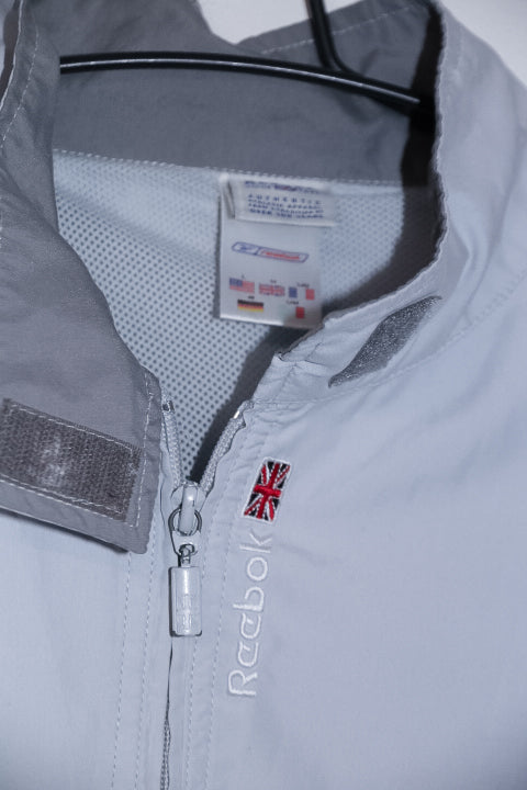 Vintage grey women Reebok full zip high neck wind breaker track top L|L28 W22|SKU 6704