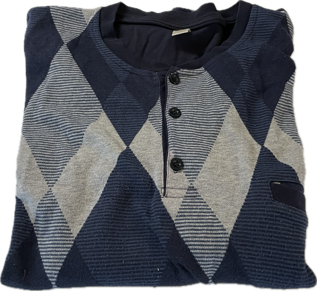 Vintage 80s 90s Navy Sweater Sweatshirt Long Sleeve Polo Shirt