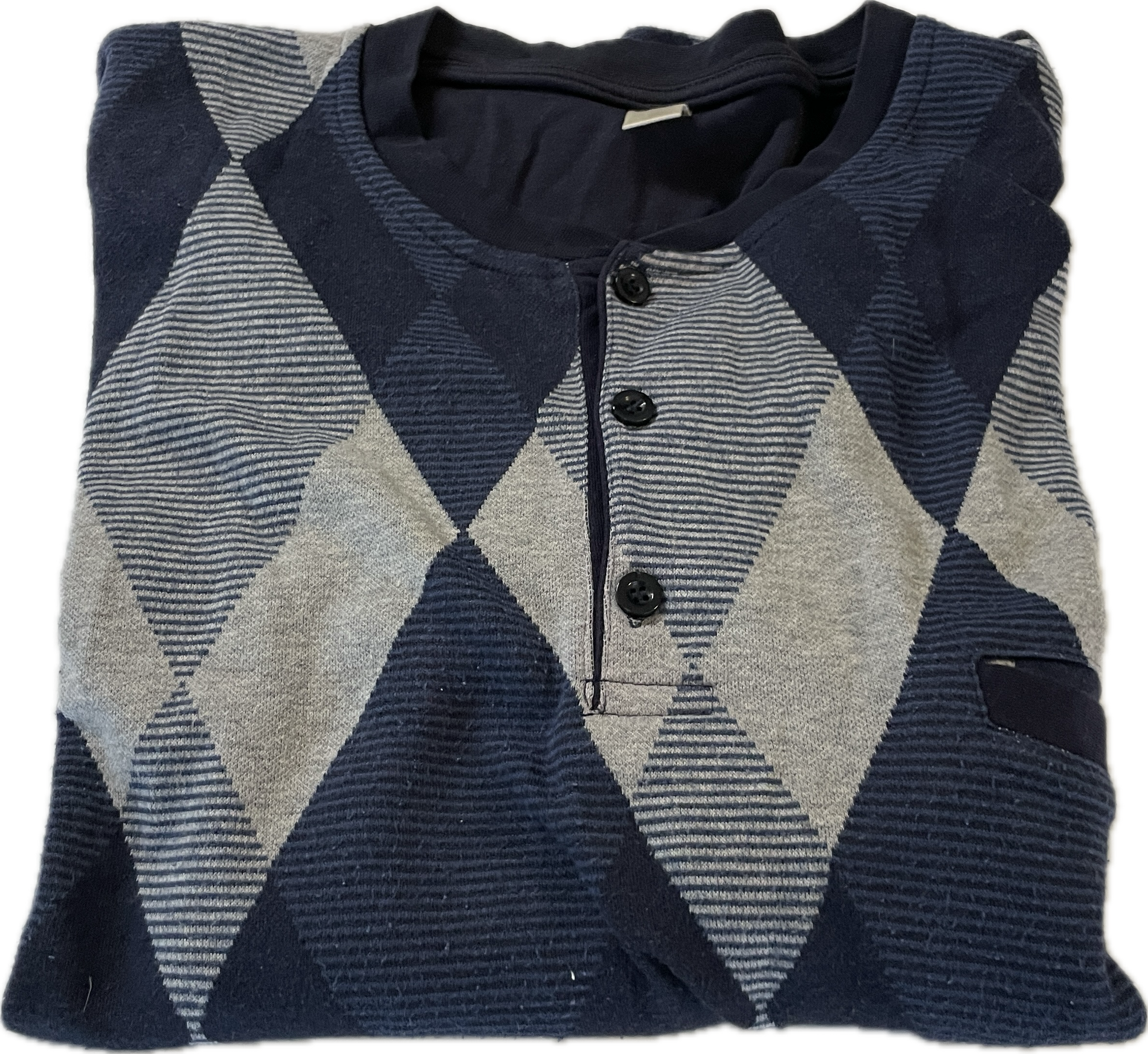 Vintage 80s 90s Navy Sweater Sweatshirt Long Sleeve Polo Shirt