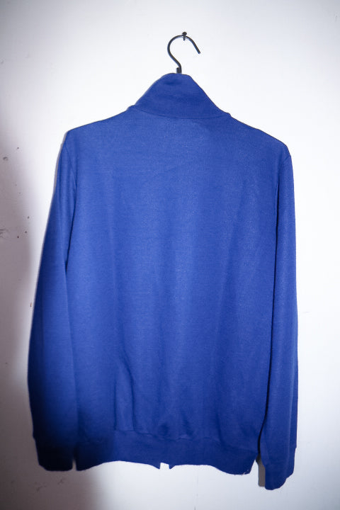 Vintage men Champs oversize blue full zip high neck sweater L|L32 W21|SKU 6708