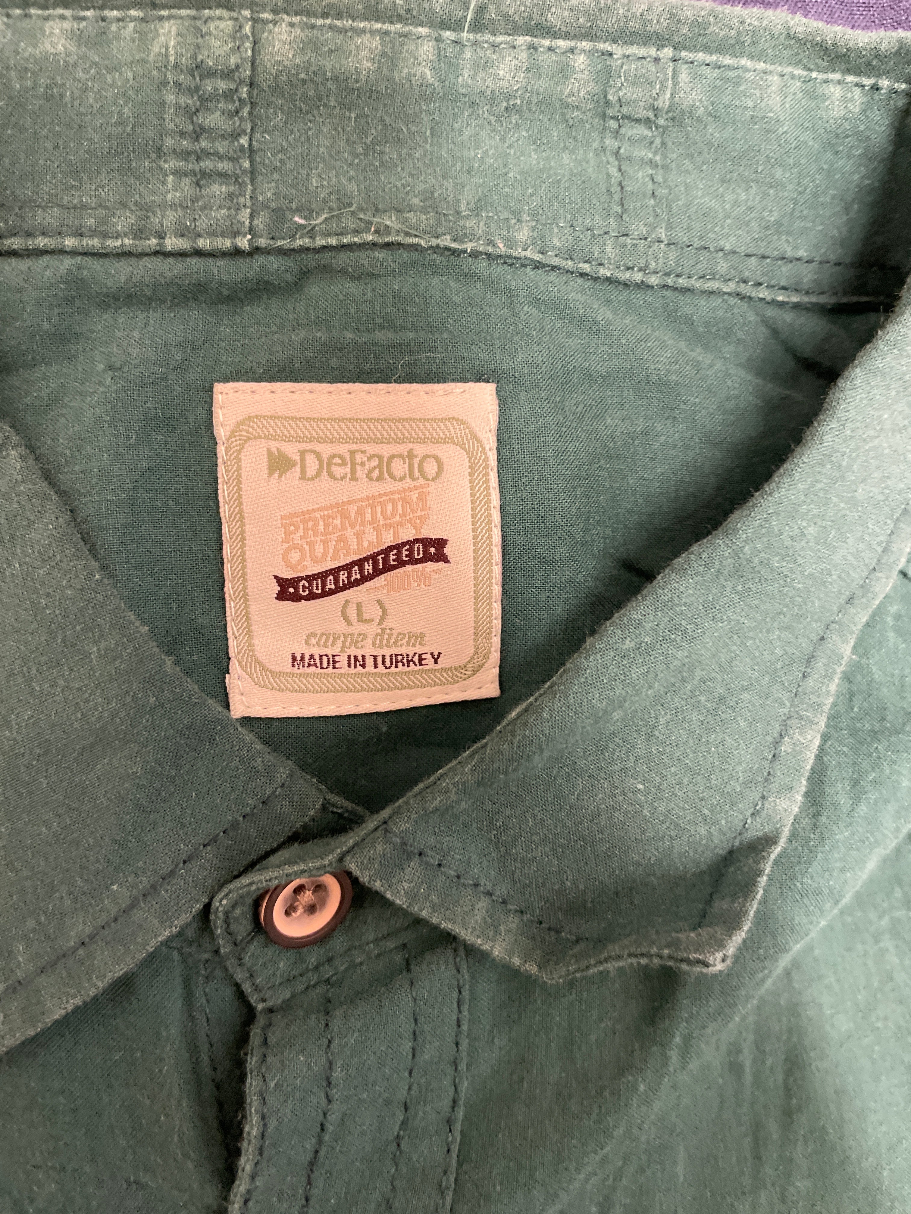 Rubynee Vintage y2k regular fit mens defacto green long sleeve shirt