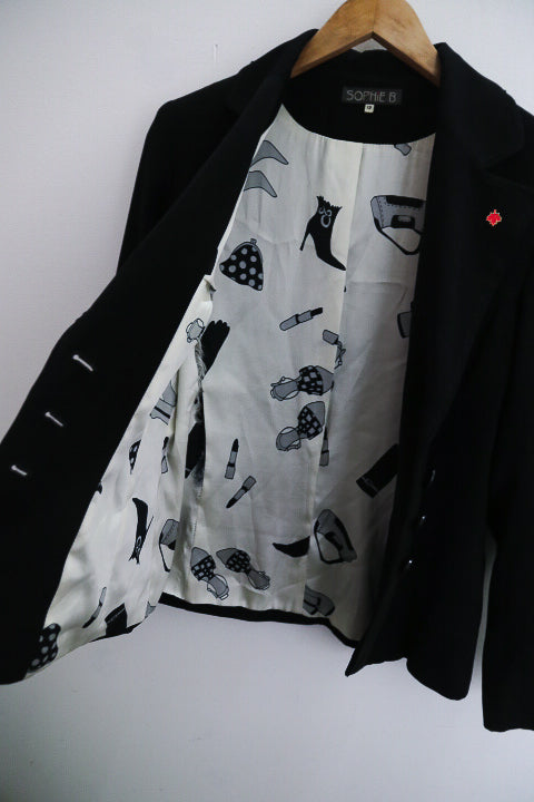 vintage Sophie B black womens blazers size 12