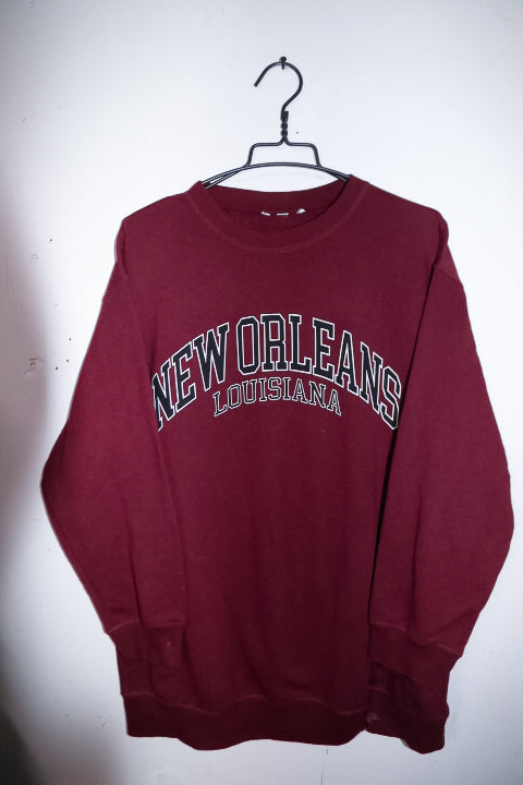 Vintage men H&M New orleans Louisiana print red sweatshirt in M|L31 W24|SKU 6710