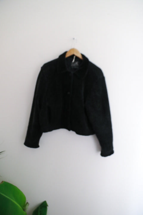 Vintage Tsunami faux fur small black jacket