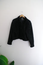 Vintage Tsunami faux fur small black jacket