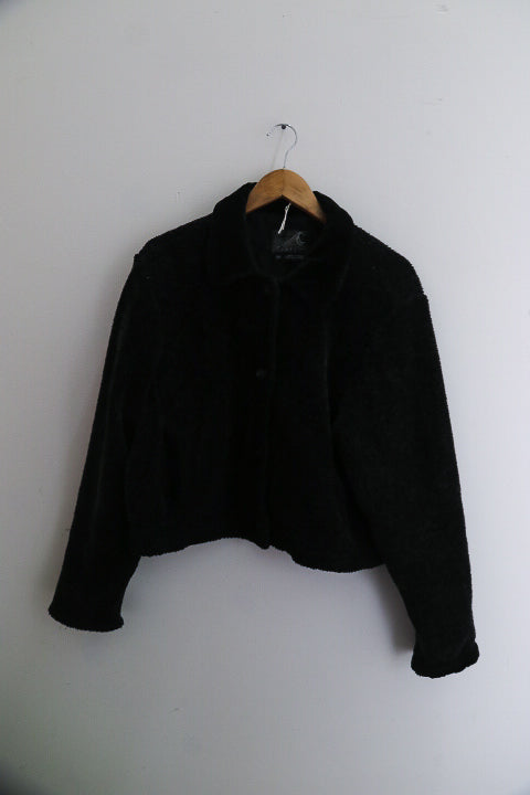 Vintage Tsunami faux fur small black jacket