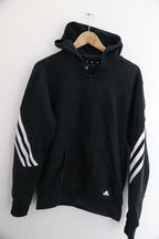 Vintage adidas black Men's Future Icons small Full Zip Hoodie