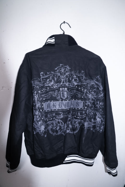 Vintage men black Akademiks New york full zip bomber jacket M|L30 W21|SKU 6712