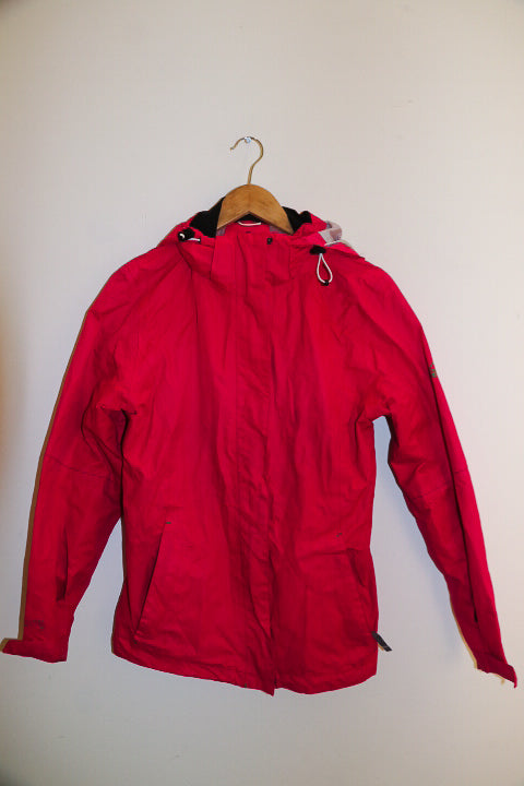 Vintage pink waterproof medium rain jacket hoodie