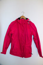 Vintage pink waterproof medium rain jacket hoodie