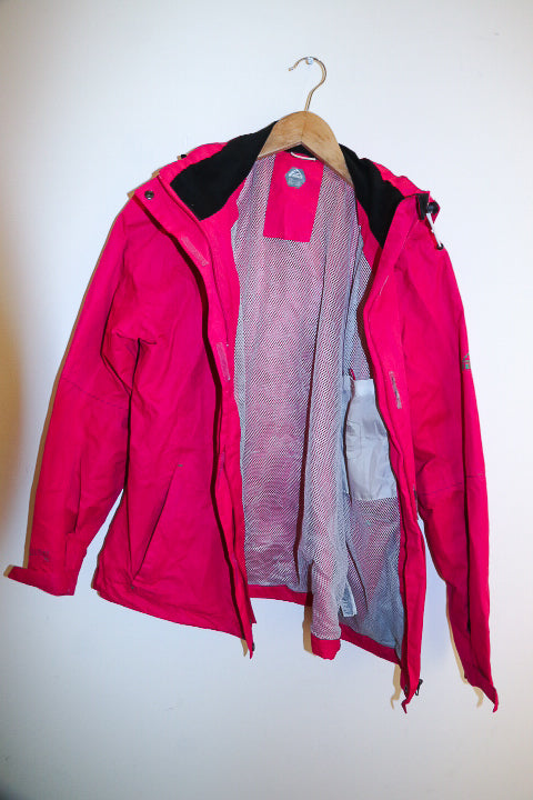 Vintage pink waterproof medium rain jacket hoodie