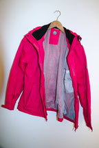 Vintage pink waterproof medium rain jacket hoodie
