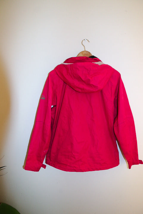 Vintage pink waterproof medium rain jacket hoodie