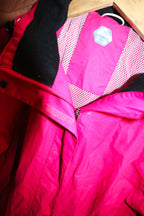 Vintage pink waterproof medium rain jacket hoodie