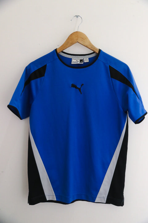 Vintage blue Man Puma Teampacer medium Short Sleeve T-shirt