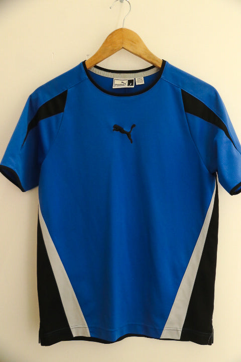 Vintage blue Man Puma Teampacer medium Short Sleeve T-shirt