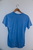 Vintage Long Beach New York graphics mens blue premium short tees
