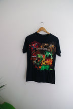 Vintage 2000s // Universal Studios // Spiderman Hulk Mummy Jurassic Park // Faded Distressed Black Small Tee