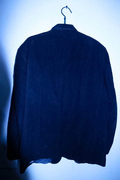 Vintage men Racing green tailored fit single breasted navy blazer 2XL|L36 W25|SKU 6718