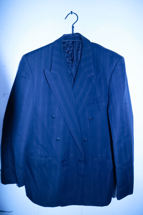 Vintage men grey plaid Wellington executive tailored fit blazers XXL|L34 W22|SKU 6719