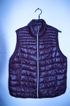Vintage women brown puffer padded sleeveless full zip jacket L|L27W22|SKU 6720