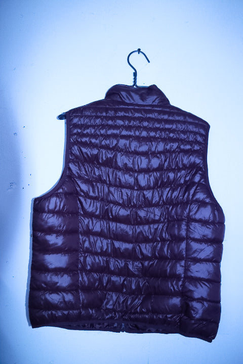 Vintage women brown puffer padded sleeveless full zip jacket L|L27W22|SKU 6720