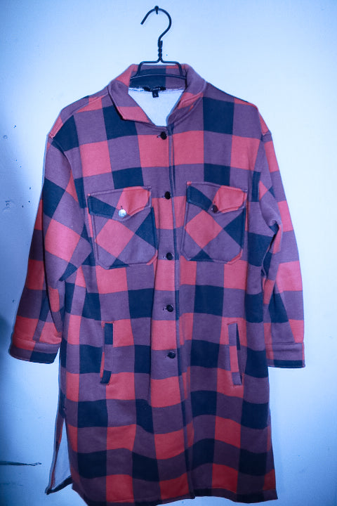 Vintage women Rising pink & purple check double pocket button shirt jacket L|L40W22|SKU 6722
