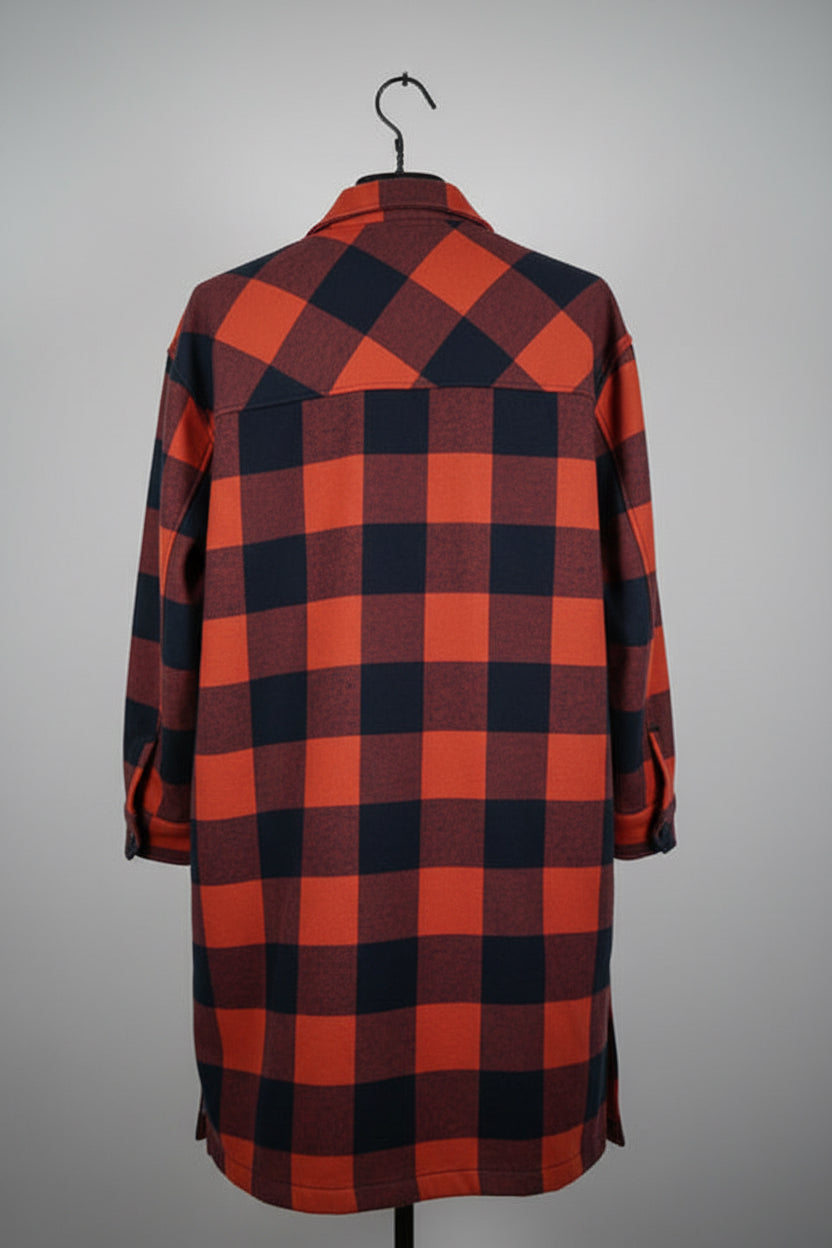 Vintage women Rising pink & purple check double pocket button shirt jacket L|L40W22|SKU 6722