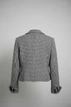 Vintage women S.Oliver black & white geometric double breasted blazer jacket size 8/10|L23 W18