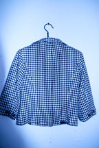 Vintage women S.Oliver black & white geometric double breasted blazer jacket size 8/10|L23 W18