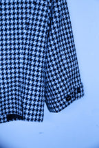 Vintage women S.Oliver black & white geometric double breasted blazer jacket size 8/10|L23 W18