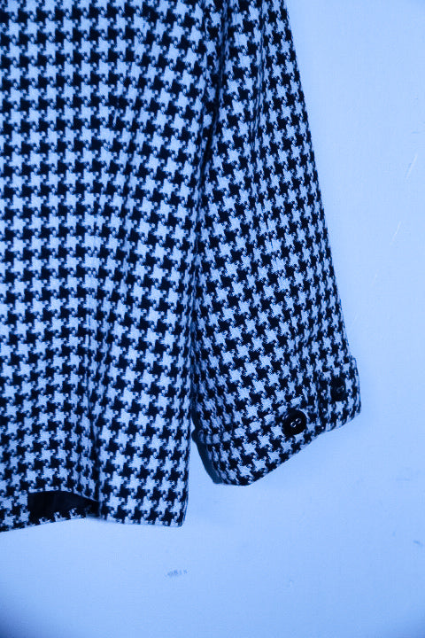 Vintage women S.Oliver black & white geometric double breasted blazer jacket size 8/10|L23 W18