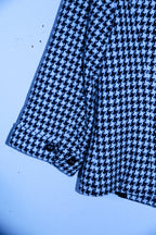 Vintage women S.Oliver black & white geometric double breasted blazer jacket size 8/10|L23 W18