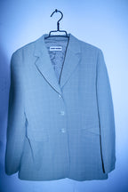 Vintage women cream plaid Gerry Weber single breasted oversize blazer XXL|L31 W20|SKU 6724