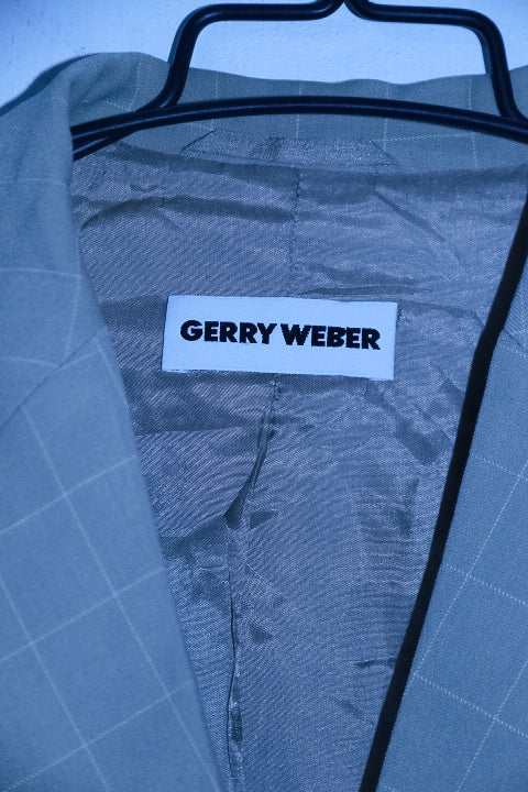 Vintage women cream plaid Gerry Weber single breasted oversize blazer XXL|L31 W20|SKU 6724