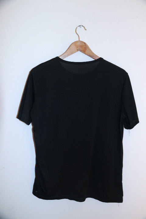 Vintage small black Hugo Boss logo mens tees
