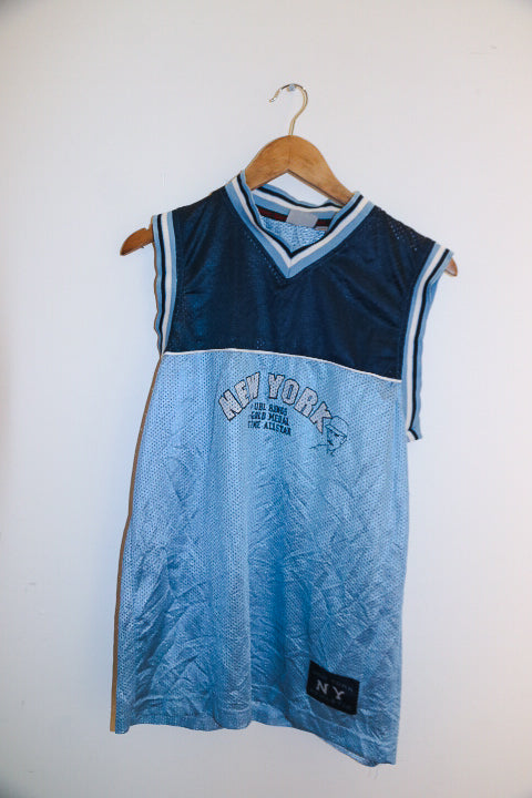 Vintage new york all star blue basketball sleeveless vest top
