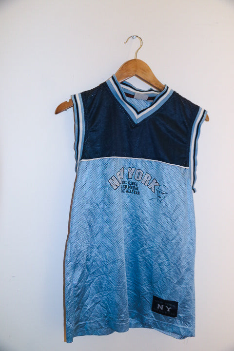 Vintage new york all star blue basketball sleeveless vest top