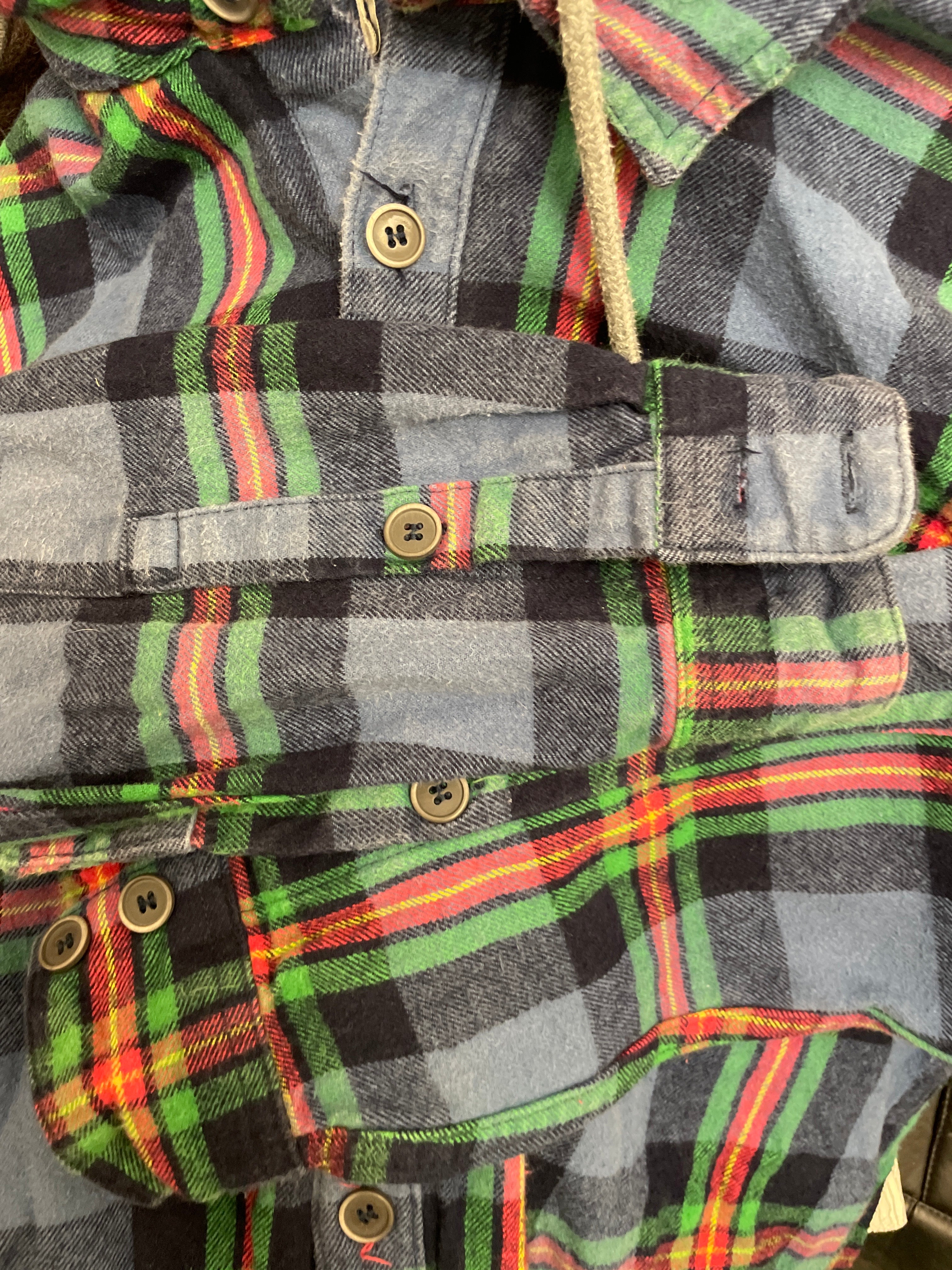 Rubynee Vintage y2k mens blue checkered shirt hoodie size M