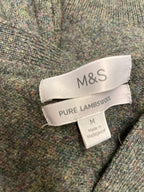 Rubynee Vintage y2k mens wool green regular fit v-neck Mark & Spencer cardigan