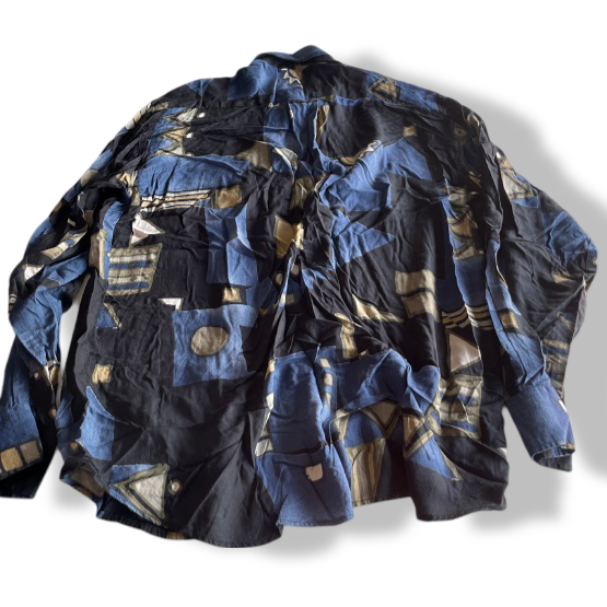 Vintage Men's 90s pattern abstract long sleeved shirt in size L/XL|L31W21|SKU5327