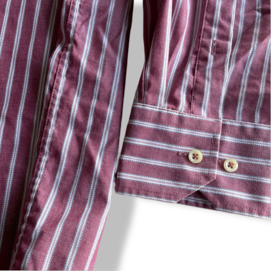 Vintage 1990s Adidas men's striped button down shirt size 2XL|L35W23|SKU 5328