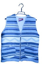 Vintage women The Ink Multi abstract stripe V-neck zipper sleeveless jacket XL|L24 W20|SKU 6729