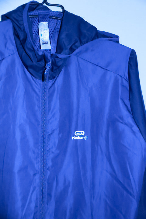 Vintage KALENJI By Decathlon Men navy run wind zipper hooded Jacket M|L29 W22|SKU 6730