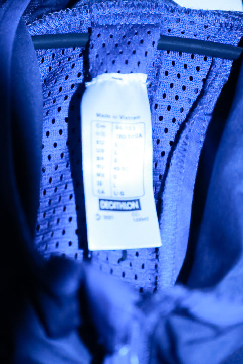 Vintage KALENJI By Decathlon Men navy run wind zipper hooded Jacket M|L29 W22|SKU 6730