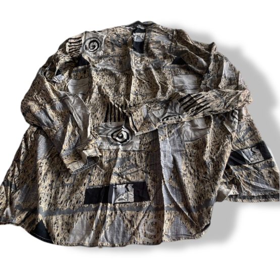 Vintage XXL geometric oversize Unisex Brown shirt|L 34 W 24| SKU 5330